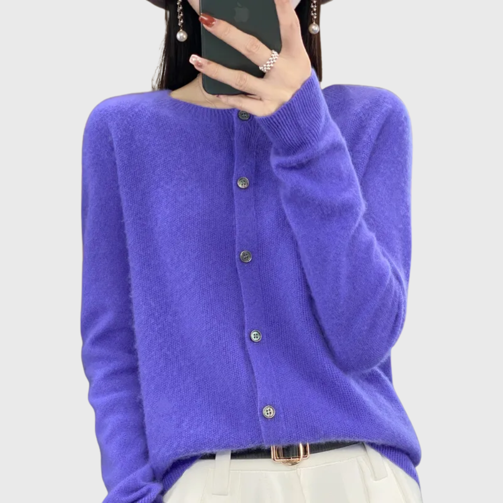 Women's Button Front Cardigan with Relaxed Knit, view 9 of 9