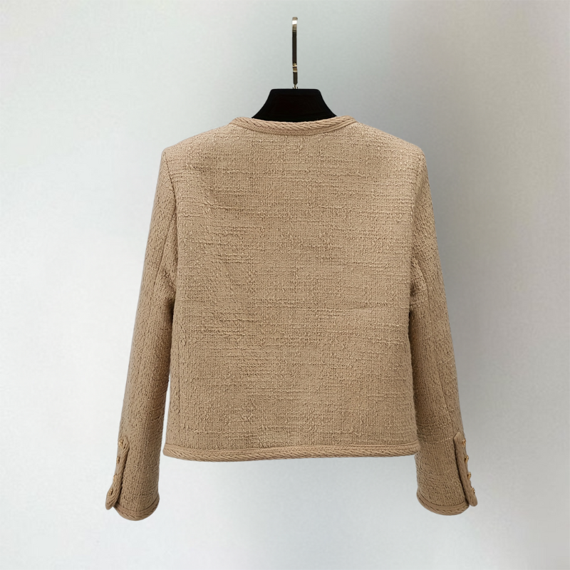 Women's cardigan, bouclé decorative button knit – product image 2