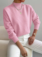 Women's Casual Knit Jumper with Ribbed Turtleneck, view 3 of 9
