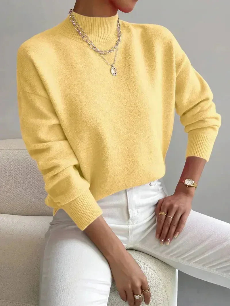 Women's Casual Knit Jumper with Ribbed Turtleneck, view 4 of 9