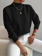 Women's Casual Knit Jumper with Ribbed Turtleneck, view 6 of 9