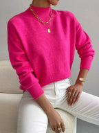 Women's Casual Knit Jumper with Ribbed Turtleneck, view 7 of 9