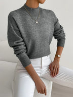 Women's Casual Knit Jumper with Ribbed Turtleneck, view 9 of 9