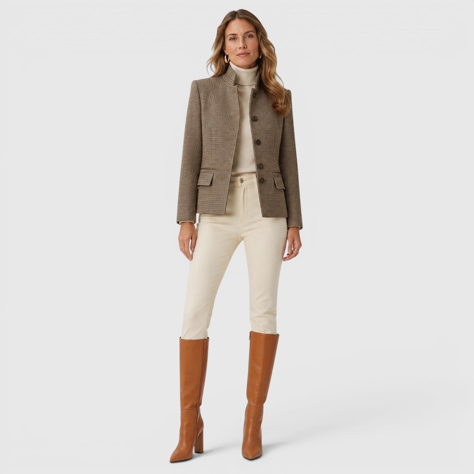 Alternate product view 3 of women's Chunky Heel Knee High Boots with pointed toe tall.