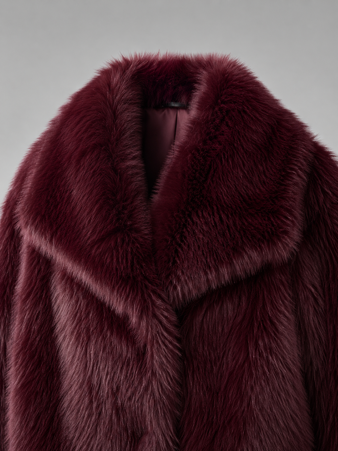 Women's Cropped Faux Fur Jacket with High Collar, view 3 of 10