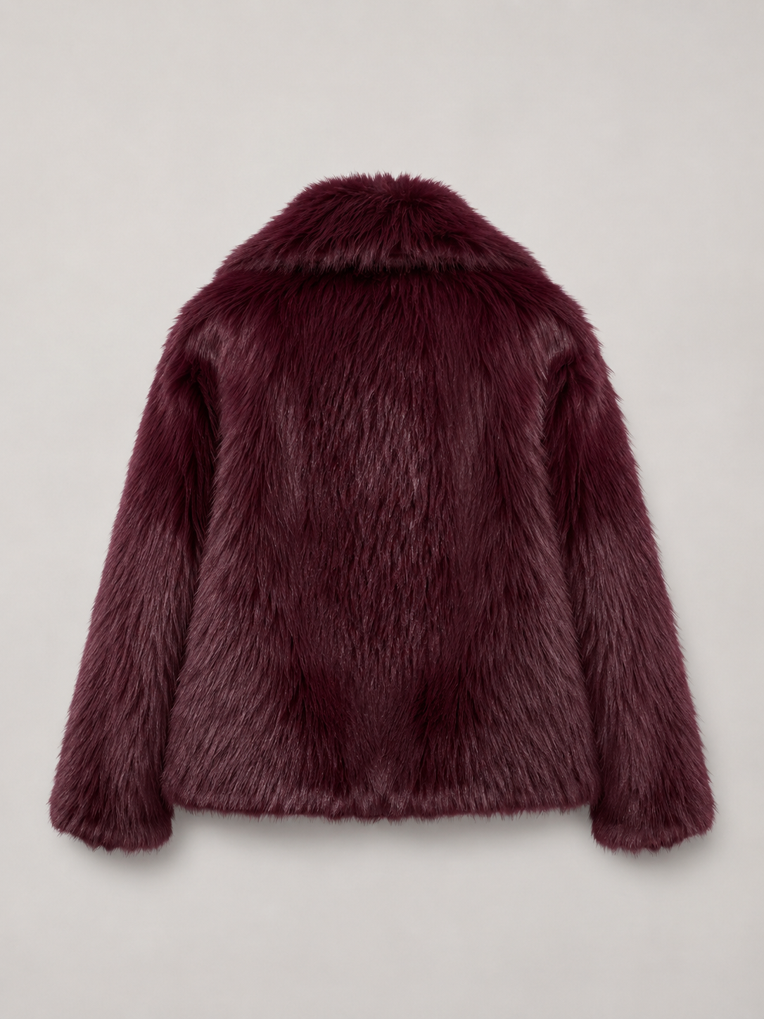 Women's Cropped Faux Fur Jacket with High Collar, view 5 of 10