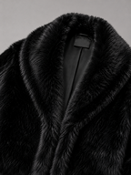 Women's Cropped Faux Fur Jacket with Relaxed Fit, view 5 of 8