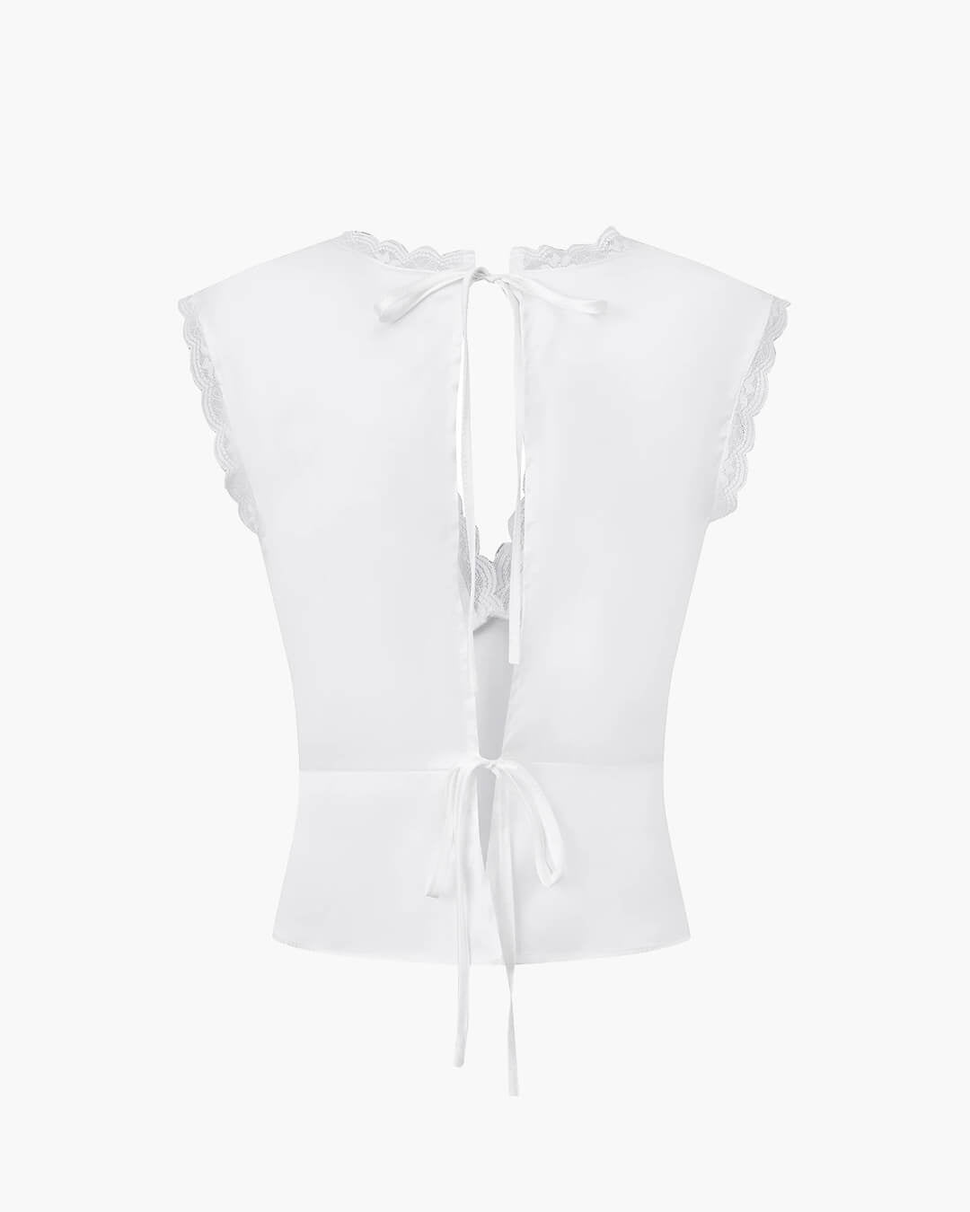 Women's deep v-neck satin top in black, product view 5
