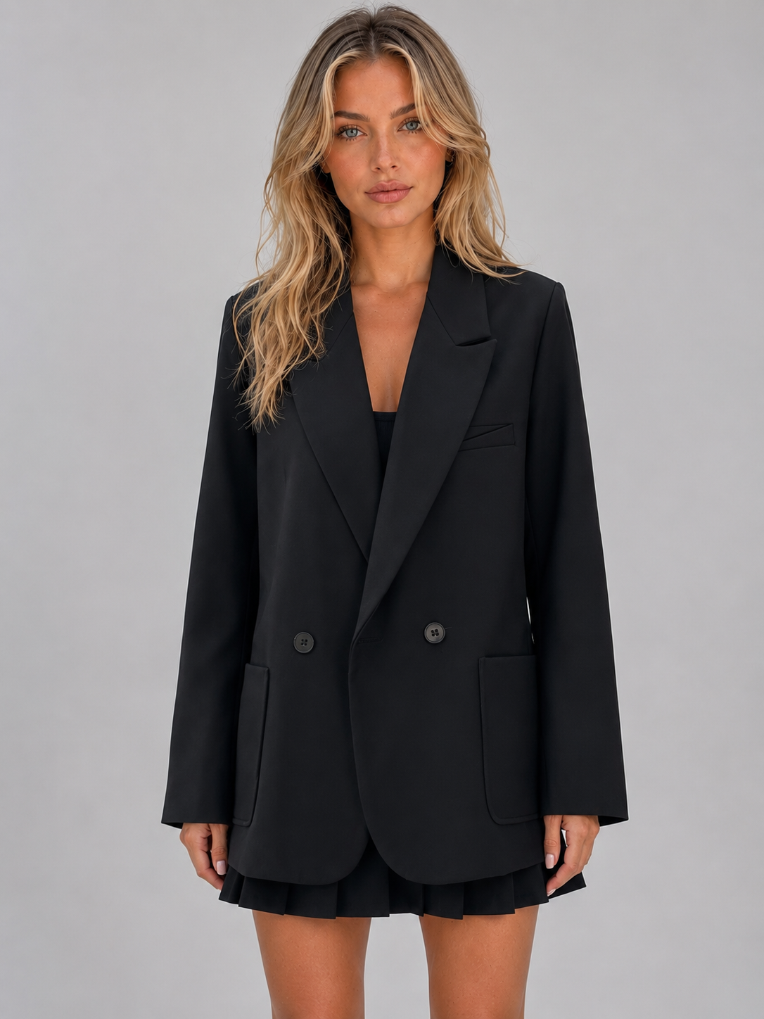 Women's double breasted blazer, oversized tailored fit – product image 1