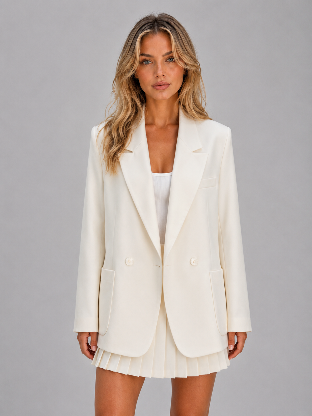 Women's double breasted blazer, oversized tailored fit – product image 4