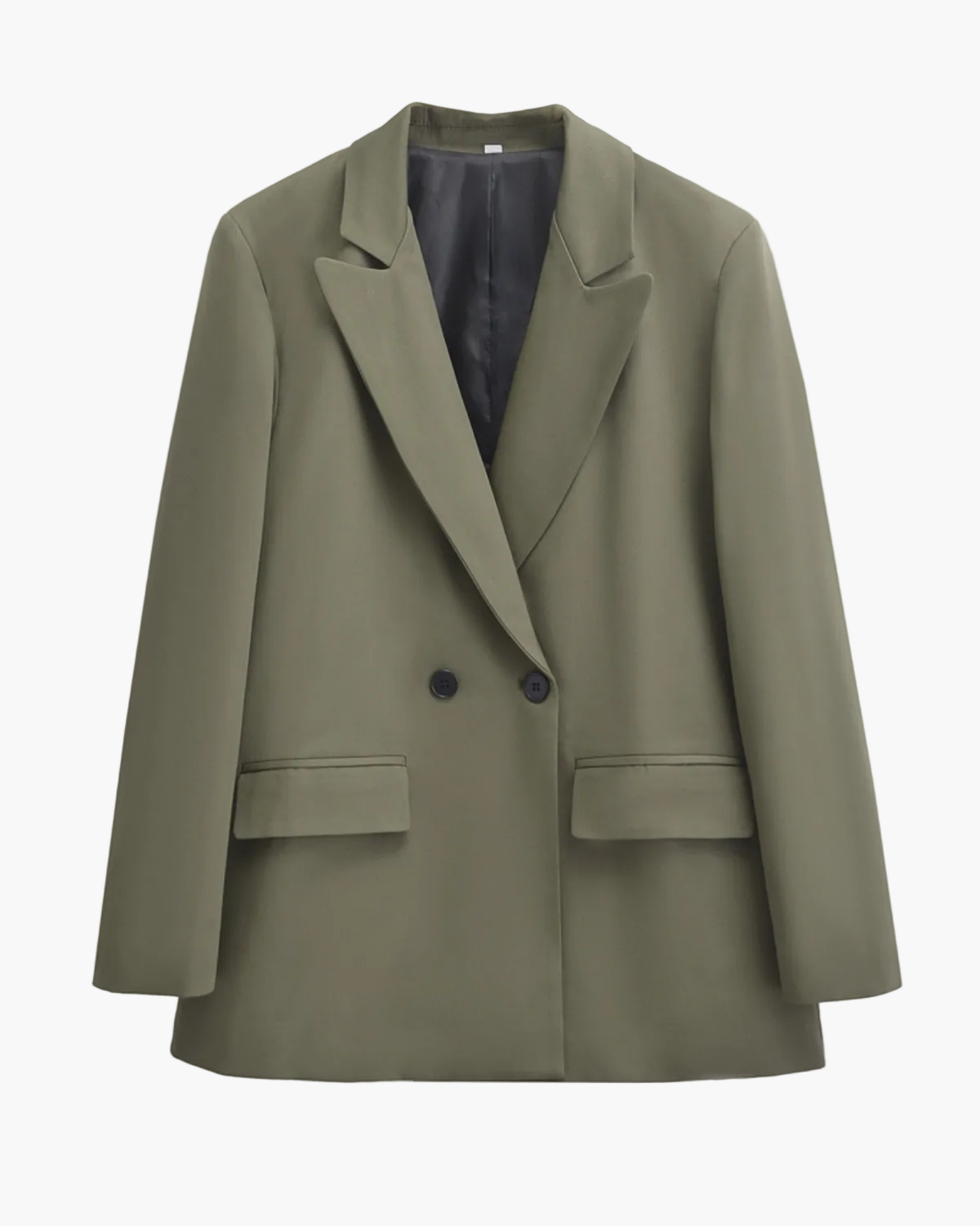Alternate product view 3 of women's Double Breasted Blazer with two-button tailored design.