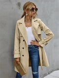Women's Double-Breasted Trench Coat with Belted Longline, view 1 of 7