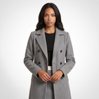 Women's Double-Breasted Wool Coat with Tailored Fit, view 6 of 8