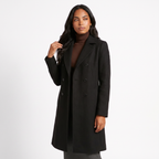 Women's Double-Breasted Wool Coat with Tailored Fit, view 7 of 8