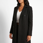 Women's Double-Breasted Wool Coat with Tailored Fit, view 8 of 8