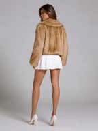 Women's Faux Fur Jacket with Collared Design, view 8 of 10