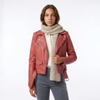 Women's Faux Leather Biker Jacket with Asymmetric Zip, view 1 of 7