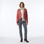 Women's Faux Leather Biker Jacket with Asymmetric Zip, view 2 of 7
