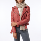 Women's Faux Leather Biker Jacket with Asymmetric Zip, view 7 of 7