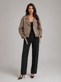 Women's Faux Leather Biker Jacket with Oversized Fit, view 1 of 8