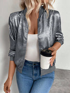 Women's High Neck Zip-Up Bomber Jacket with Cropped Fit, view 5 of 15