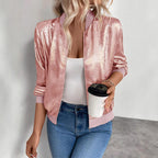 Women's High Neck Zip-Up Bomber Jacket with Cropped Fit, view 8 of 15