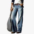 Women's High Rise Waist Wide Leg Jeans with Denim Fit, view 1 of 5