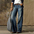 Women's High Rise Waist Wide Leg Jeans with Denim Fit, view 2 of 5