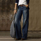 Women's High Rise Waist Wide Leg Jeans with Denim Fit, view 5 of 5
