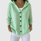 Women's Hooded Cardigan with Relaxed Fit Buttons, view 1 of 12