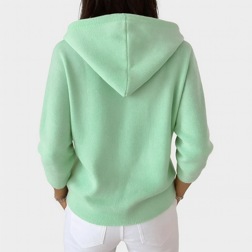 Women's Hooded Cardigan with Relaxed Fit Buttons, view 2 of 12