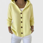 Women's Hooded Cardigan with Relaxed Fit Buttons, view 4 of 12