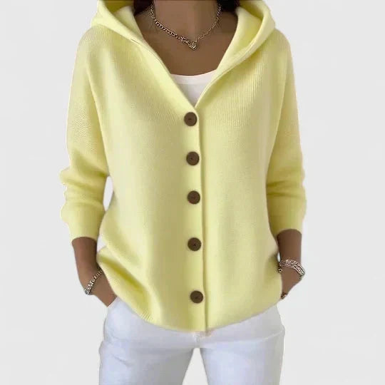 Women's Hooded Cardigan with Relaxed Fit Buttons, view 4 of 12