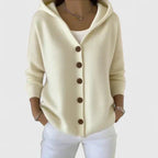 Women's Hooded Cardigan with Relaxed Fit Buttons, view 5 of 12