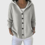 Women's Hooded Cardigan with Relaxed Fit Buttons, view 6 of 12