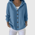 Women's Hooded Cardigan with Relaxed Fit Buttons, view 9 of 12