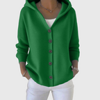 Women's Hooded Cardigan with Relaxed Fit Buttons, view 10 of 12