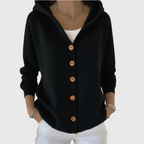Women's Hooded Cardigan with Relaxed Fit Buttons, view 11 of 12