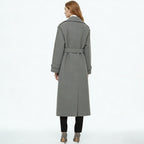 Women's Hooded Trench Coat with Belted Longline Fit, view 5 of 19