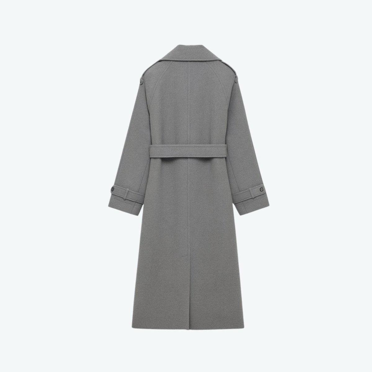 Women's Hooded Trench Coat with Belted Longline Fit, view 7 of 19