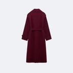 Women's Hooded Trench Coat with Belted Longline Fit, view 11 of 19