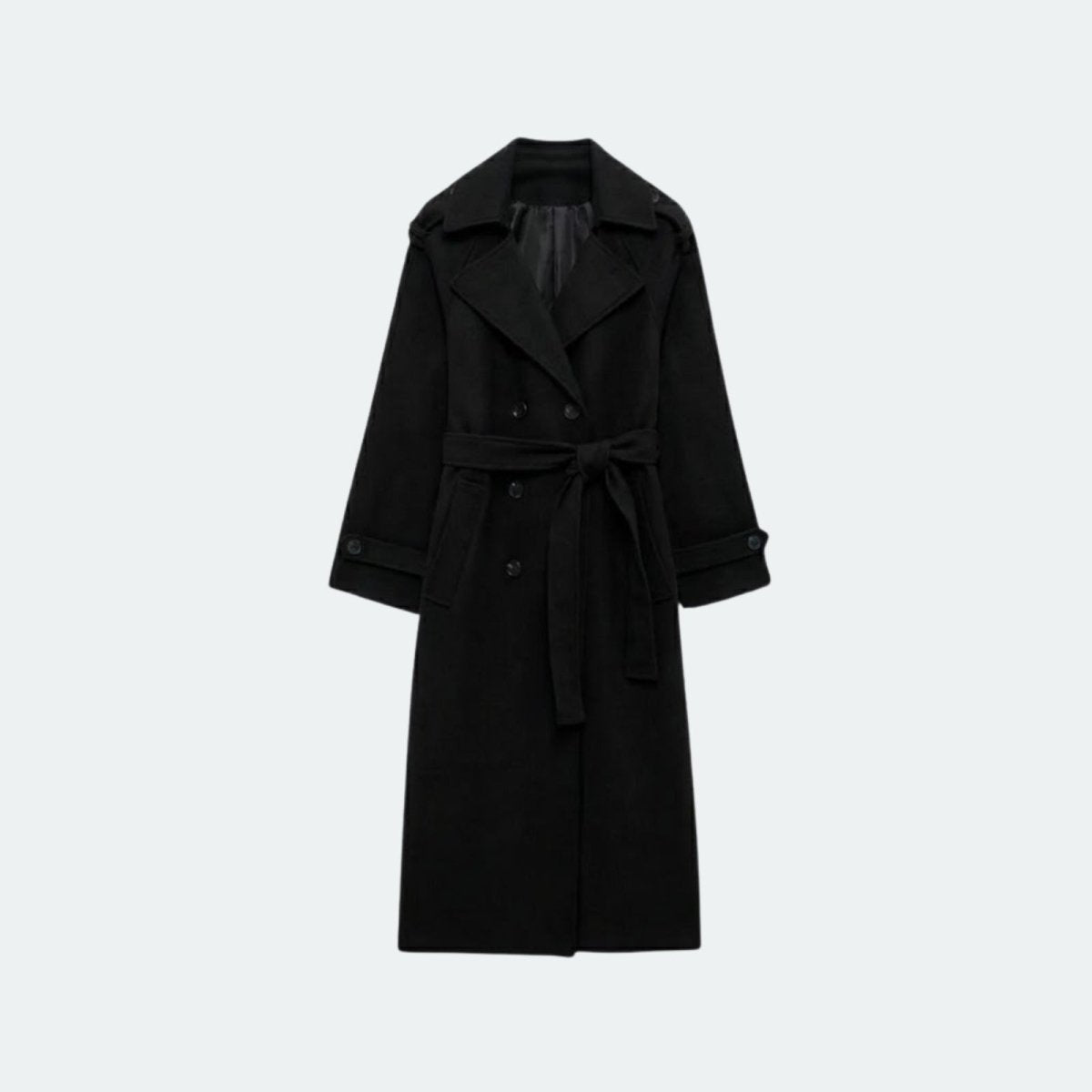 Women's Hooded Trench Coat with Belted Longline Fit, view 14 of 19