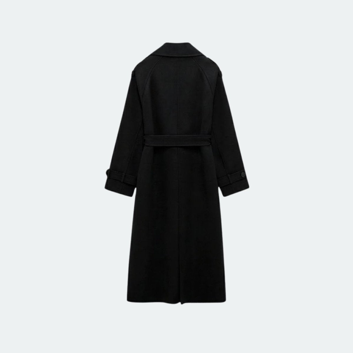 Women's Hooded Trench Coat with Belted Longline Fit, view 15 of 19