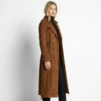 Women's Hooded Trench Coat with Belted Longline Fit, view 16 of 19