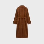 Women's Hooded Trench Coat with Belted Longline Fit, view 19 of 19