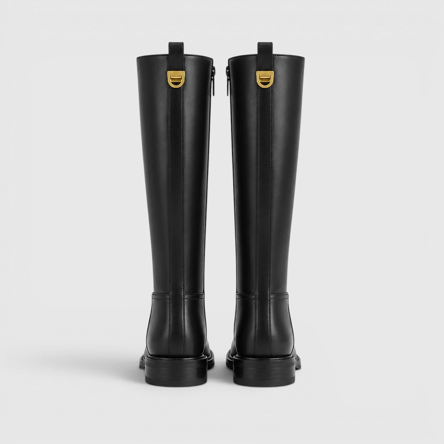Alternate product view 3 of women's Knee High Boots with side zip low heel design.