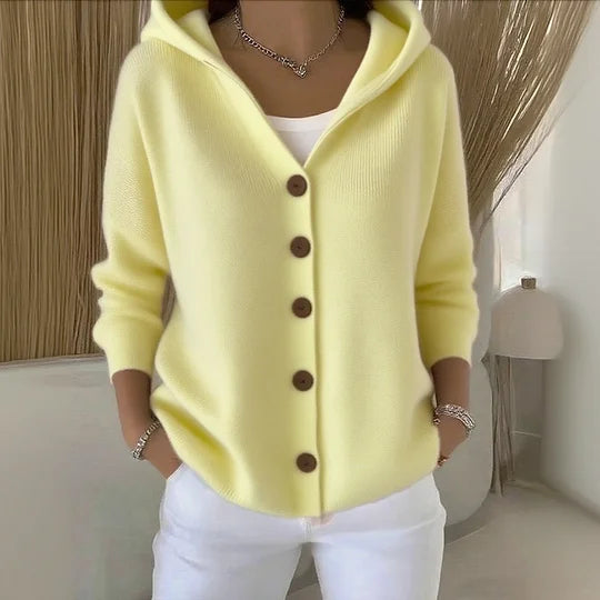 Women's Knit Cardigan with Hood Button Front, view 4 of 4