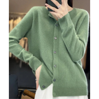 Women's Knit Cardigan with Round Neck Front Buttons, view 13 of 15