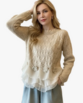 Women's Knit Jumper with Tiered Ruffle Floral Detail, view 1 of 3