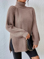 Women's Knit Jumper with Turtleneck Raglan Sleeves, view 3 of 9